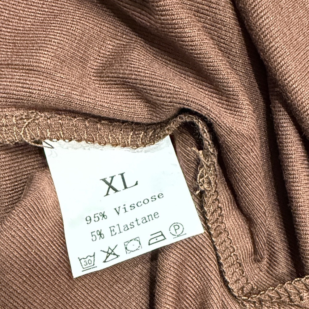 Brown Ribbed Knit Top XL - Picture 3 of 3